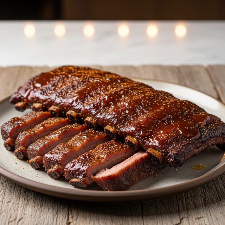 Memphis-Style Dry Rub BBQ Ribs with Smoky Honey Glaze