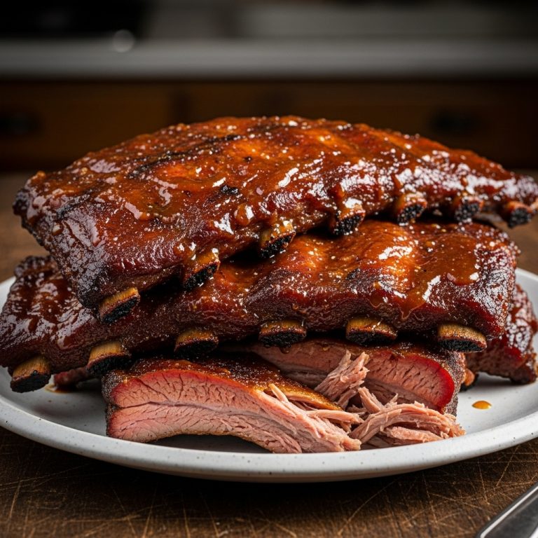 Memphis-Style Smoked BBQ Pork Ribs with Whisky Maple Glaze