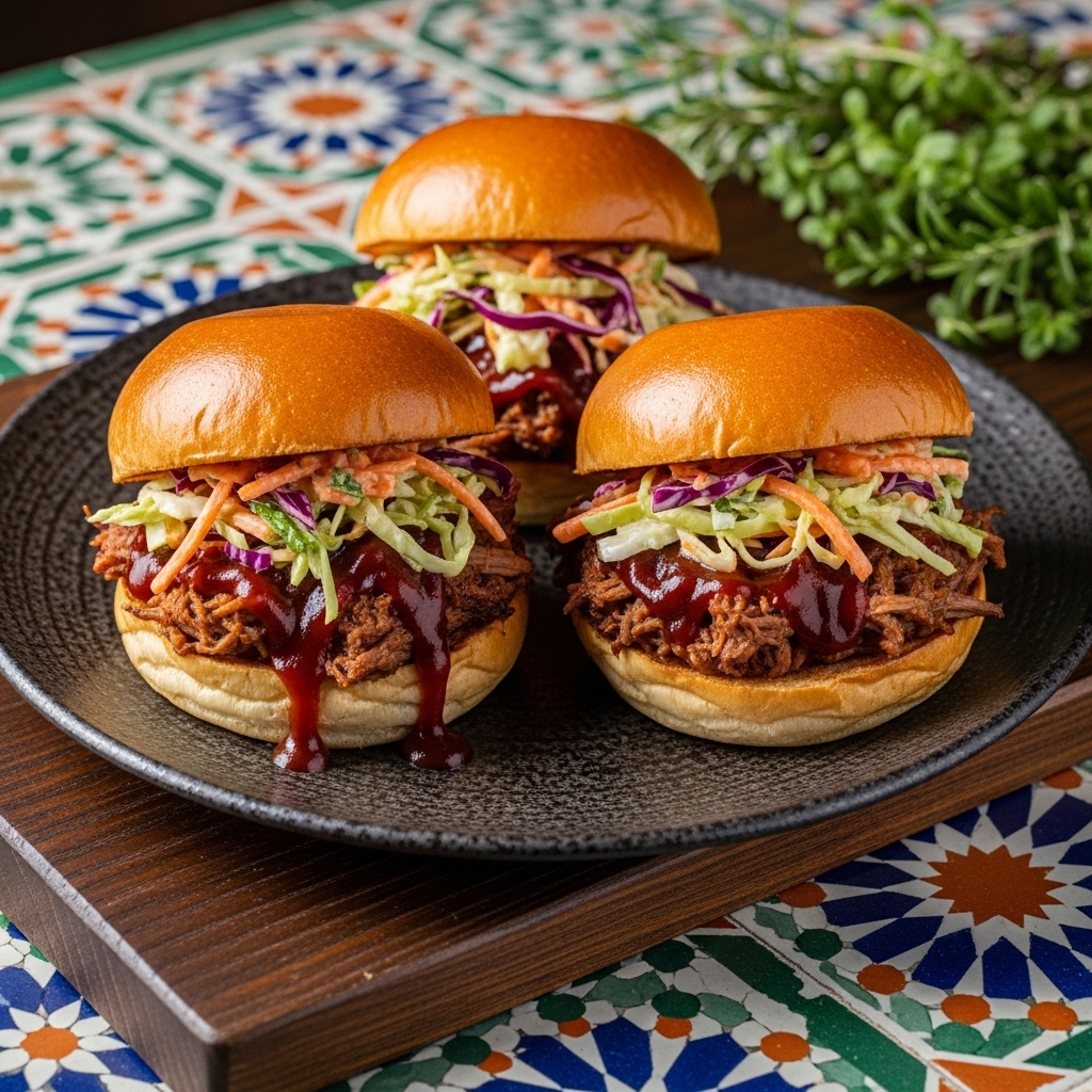 Memphis-Style Smoked Pulled Pork Sliders with Sweet & Spicy Coleslaw