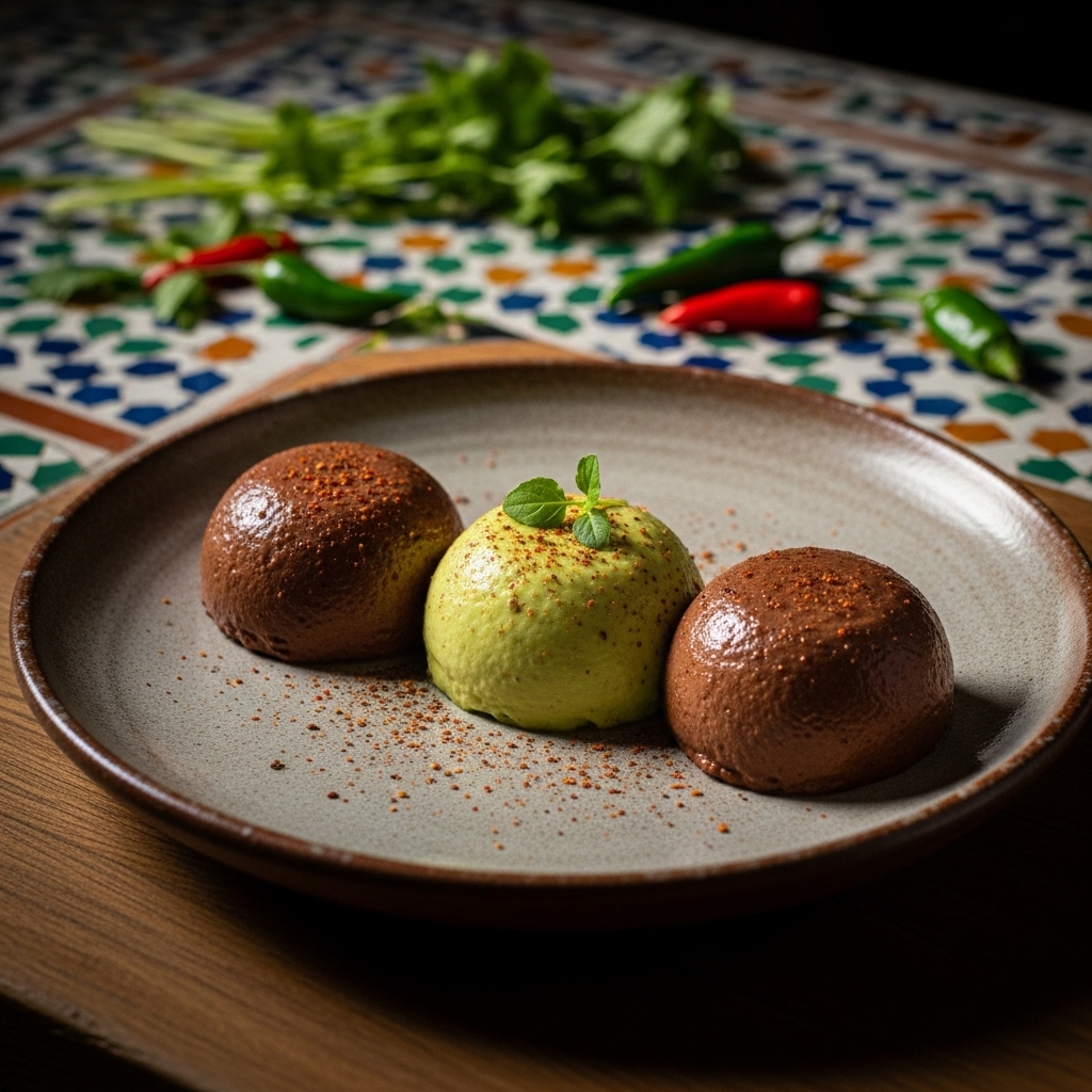 “Mesmerizing Mexican Chocolate-Chili Avocado Mousse Trio”