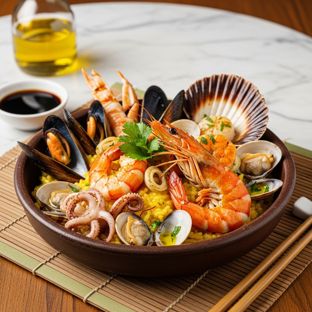 Mesmerizing Portuguese Seafood Medley with Creamy Risotto