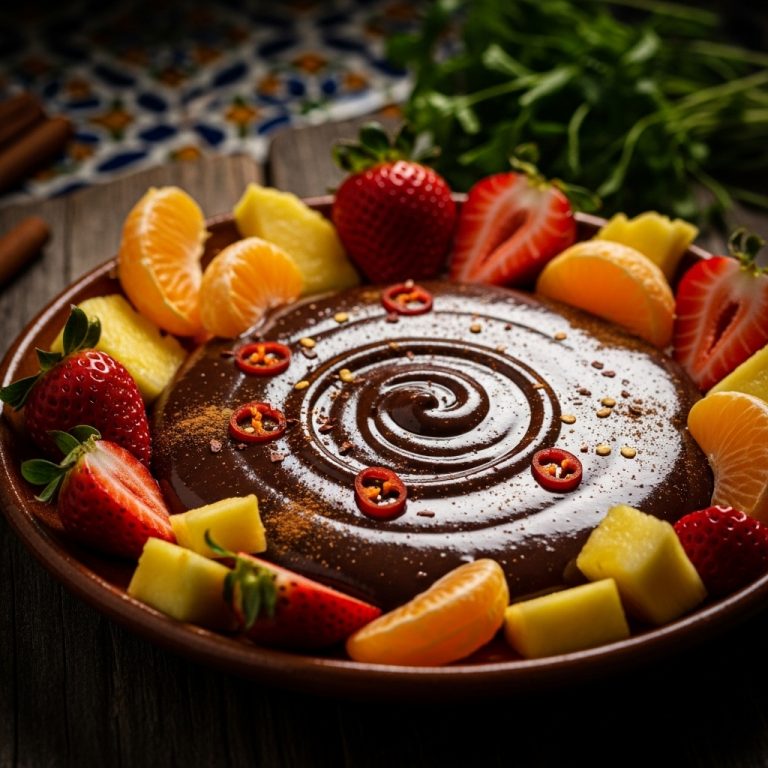 Mexican Chocolate-Chile Fondue with Fresh Fruit
