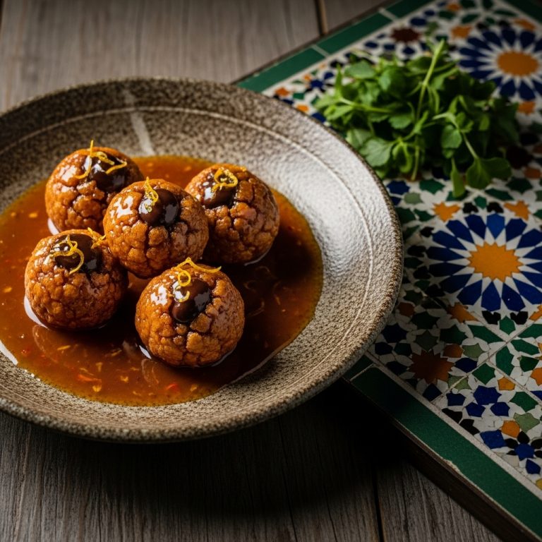 Michelin-Star Nigerian Chocolate-Infused Puff Puff Balls in Orange Caramel Sauce