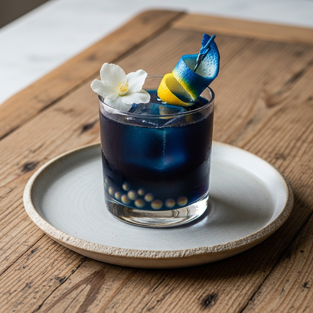 Midnight Blossom Moonshine Cocktail