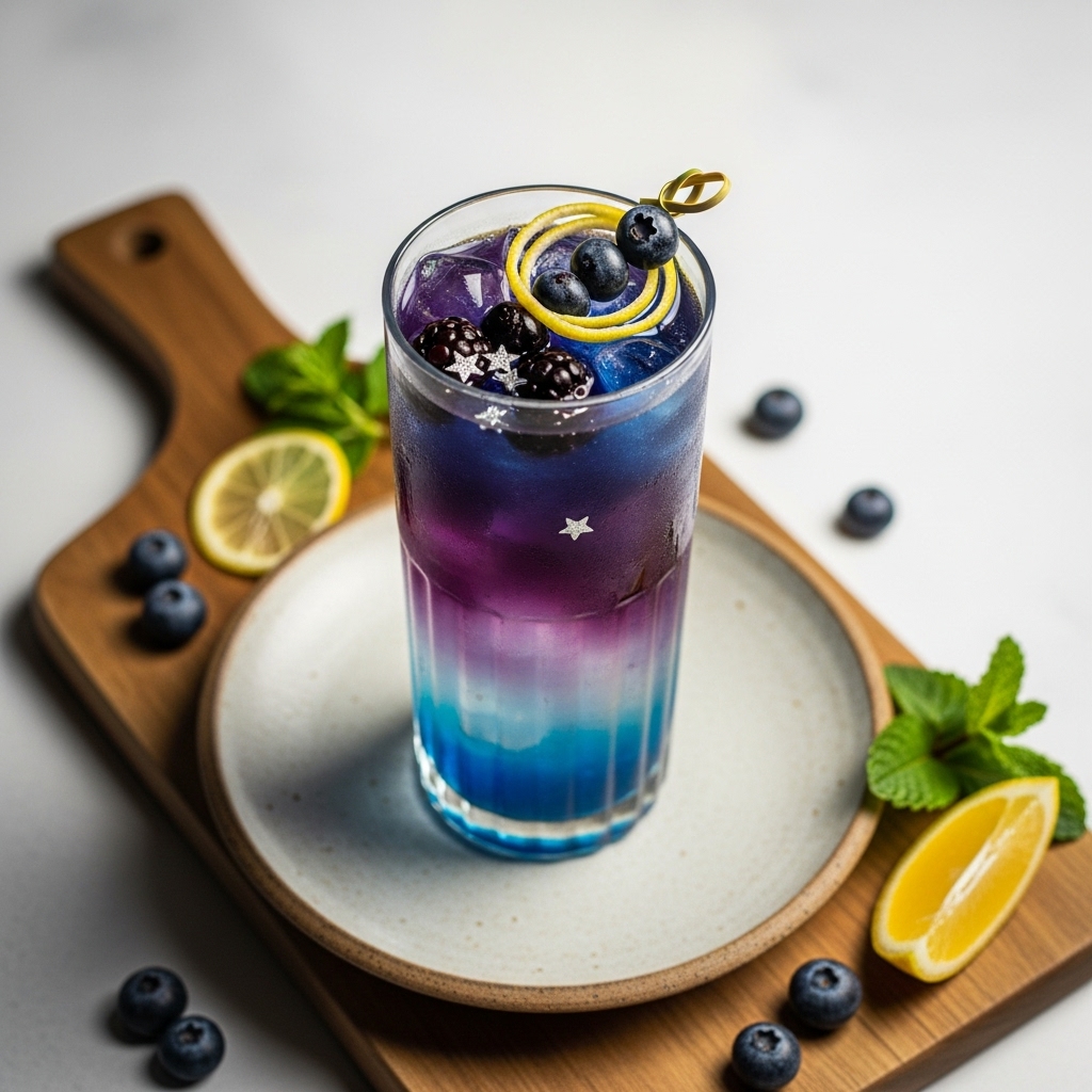 Midnight Sky Mocktail – A Starlit Sipper