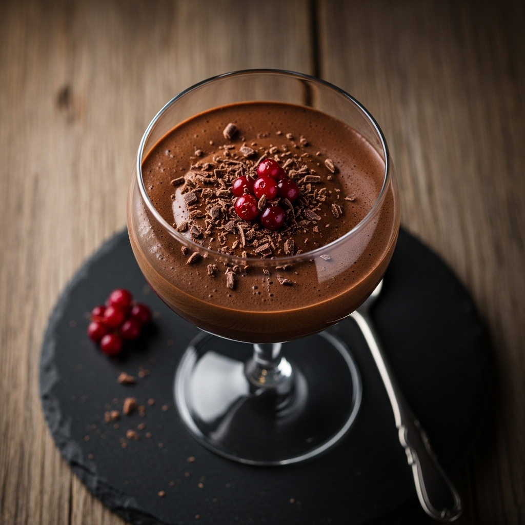 “Midnight’s Embrace: A Nordic Chocolate Mousse in a Glass”