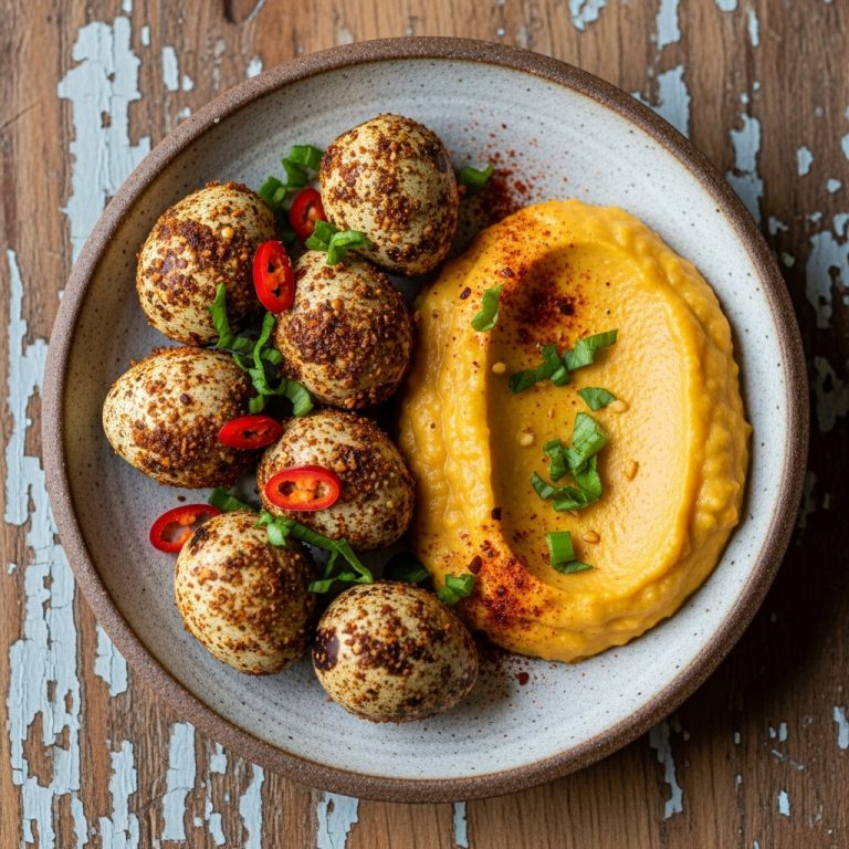 Mini Nigerian Brunch Delights: Suya-Spiced Quail Eggs and Spicy Plantain Puree