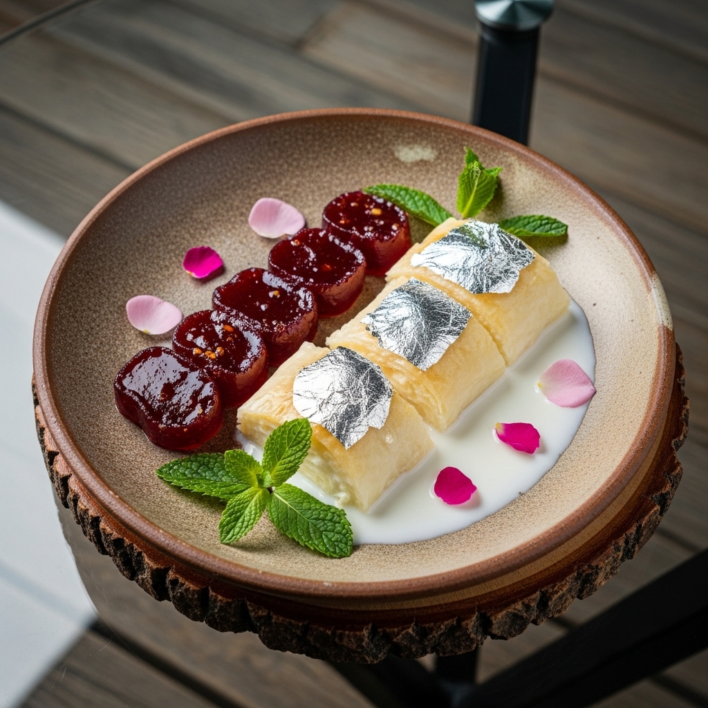 “Moonlit Delight: Turkish Dessert for Two”