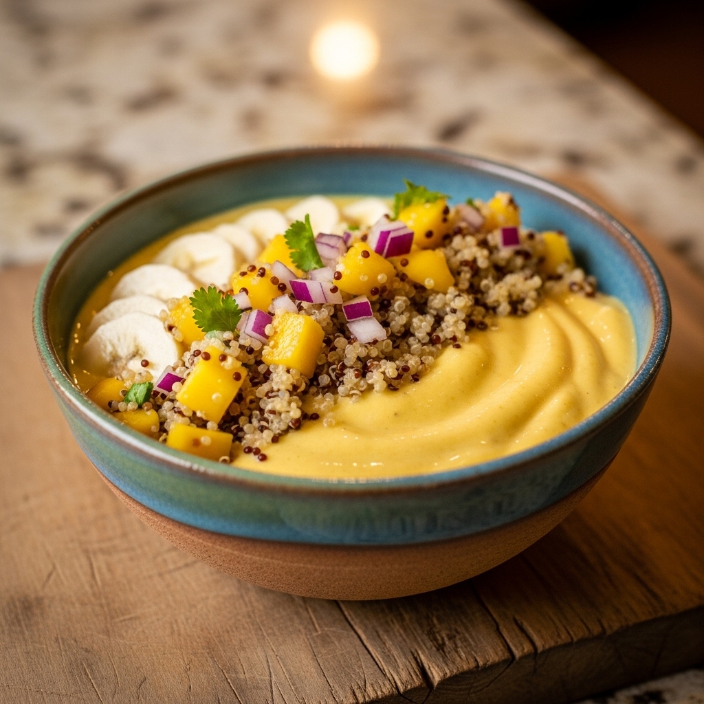Morning Rejuvenation Smoothie Bowl with Quinoa & Mango Salsa