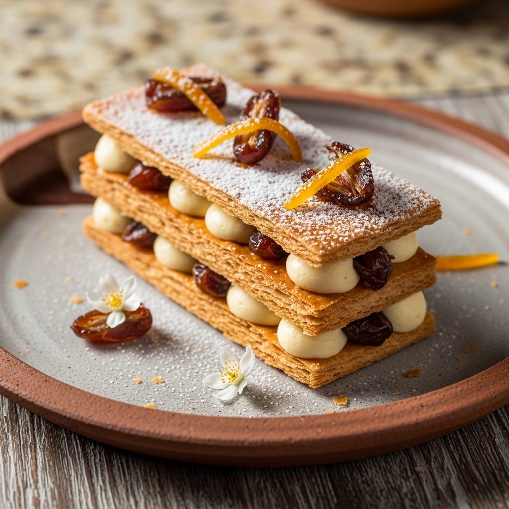 Moroccan Brunch Delight: Date & Orange Blossom Mille-Feuille