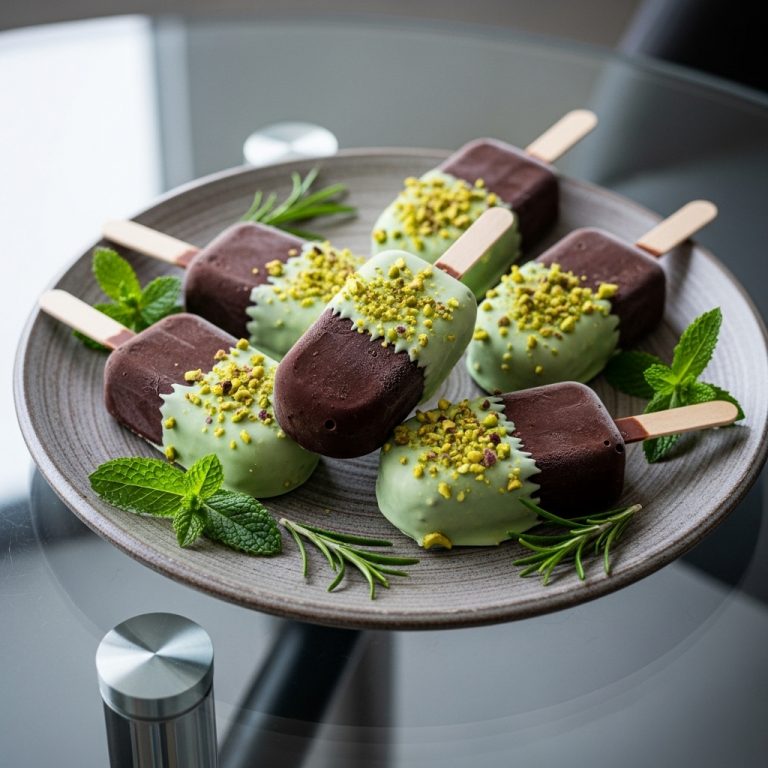 Moroccan Frozen Delight: Mint Chocolate Truffle Popsicles
