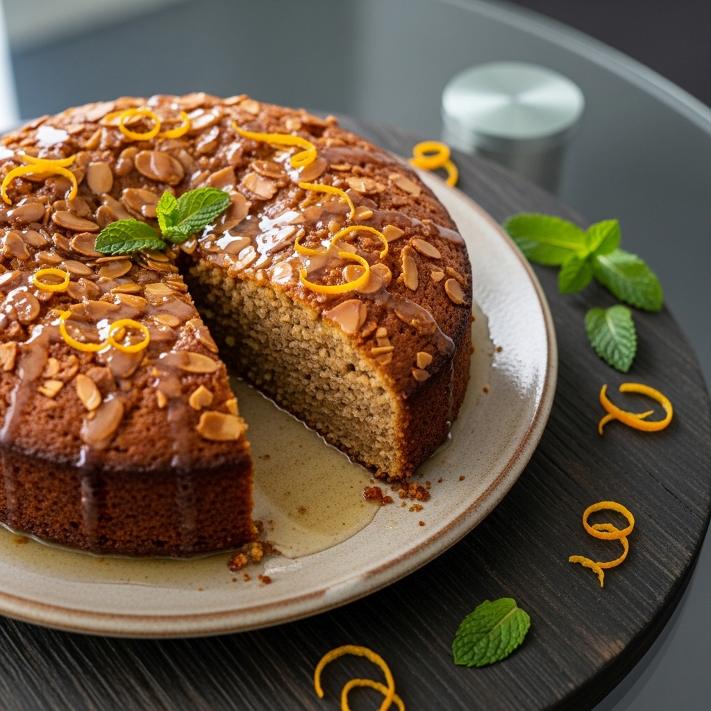 Moroccan Gluten-Free Almond Cake with Orange Blossom Syrup