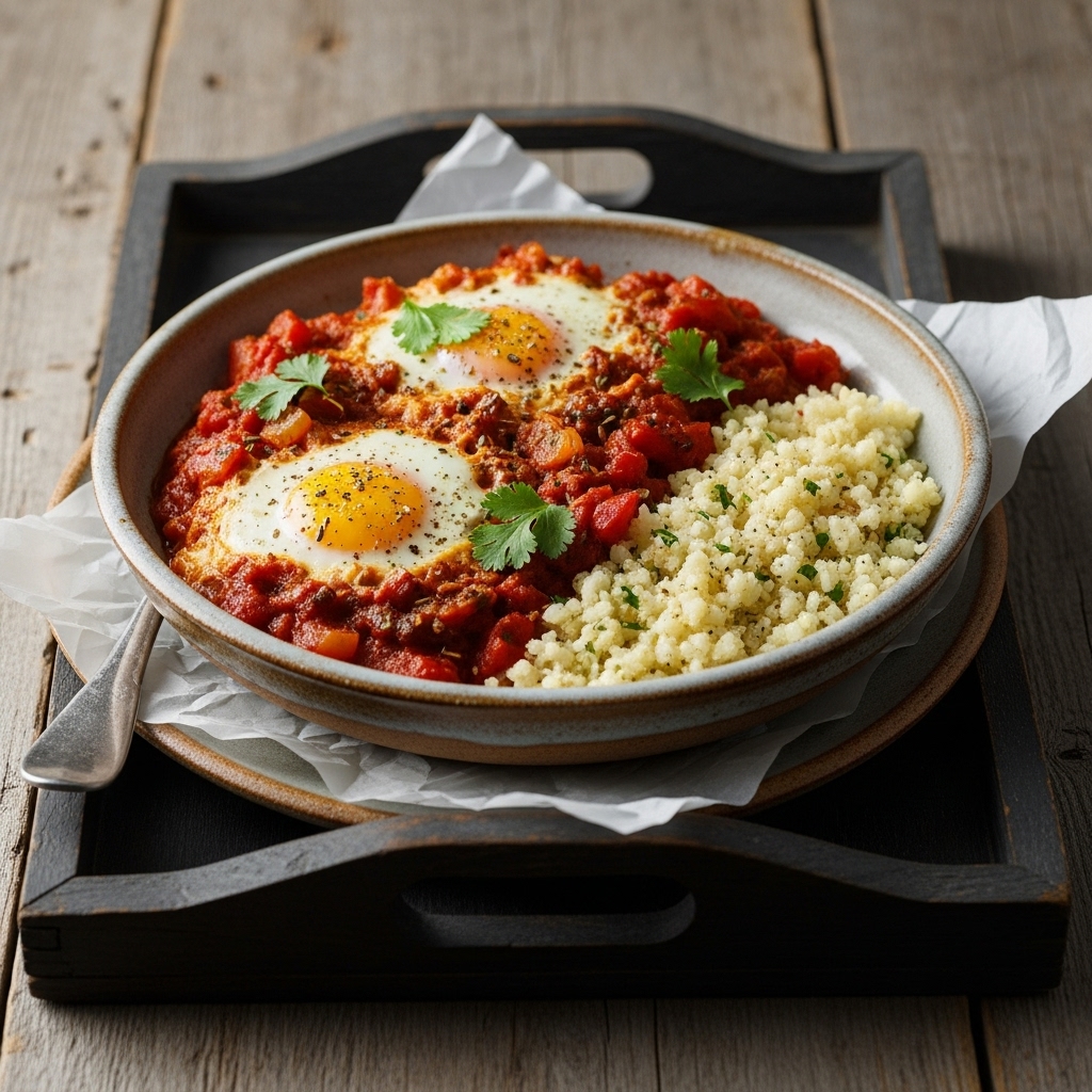 Moroccan Keto Brunch Shakshuka with Cauliflower Rice – A Flavorful Feast