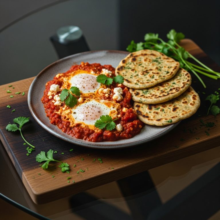 Moroccan Keto Shakshuka with Herbed Almond Flour Flatbreads