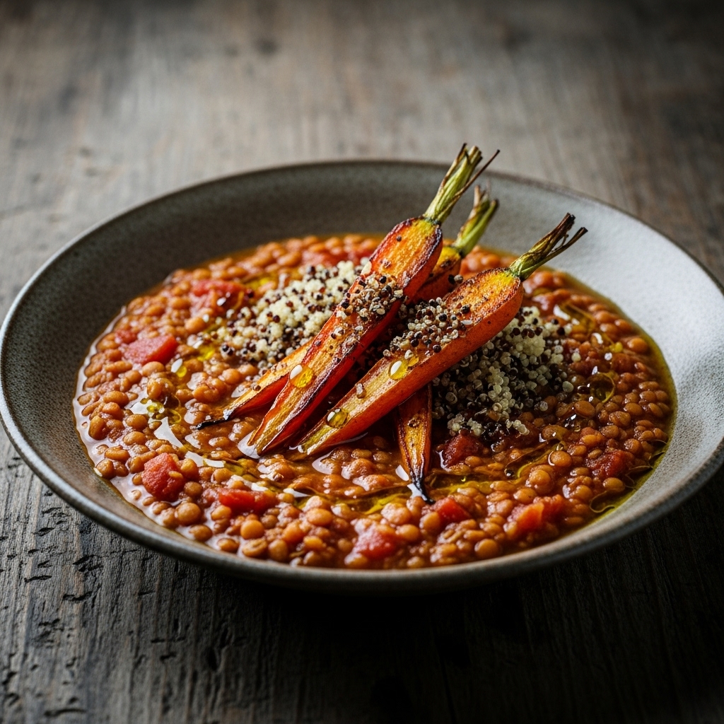 Moroccan Lentil Soup with Spiced Roasted Carrots and Quinoa – Vegetarian Paradise