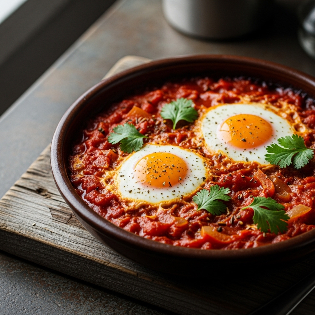 Moroccan Paleo Breakfast Shakshuka – Aromatic Tomato Stew with Poached Eggs