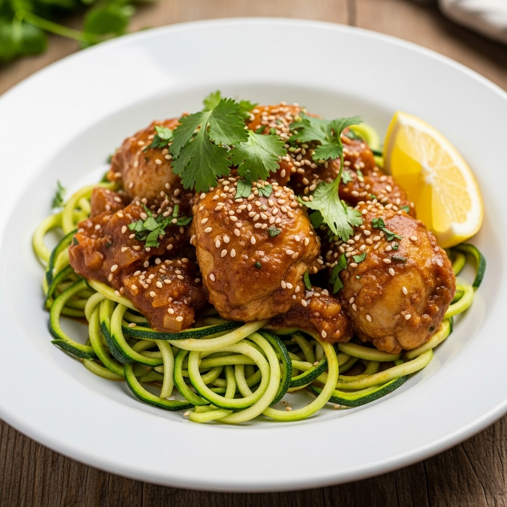 Moroccan Spiced Chicken Tagine with Zucchini Noodles – Keto-Friendly and Restaurant-Quality