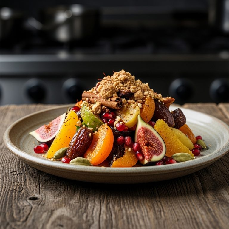 Moroccan Spiced Fruit Salad with Almond Crumble