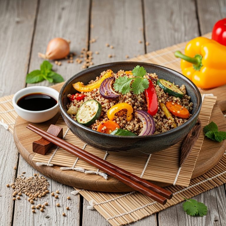 Moroccan Spiced Quinoa and Roasted Vegetable Delight