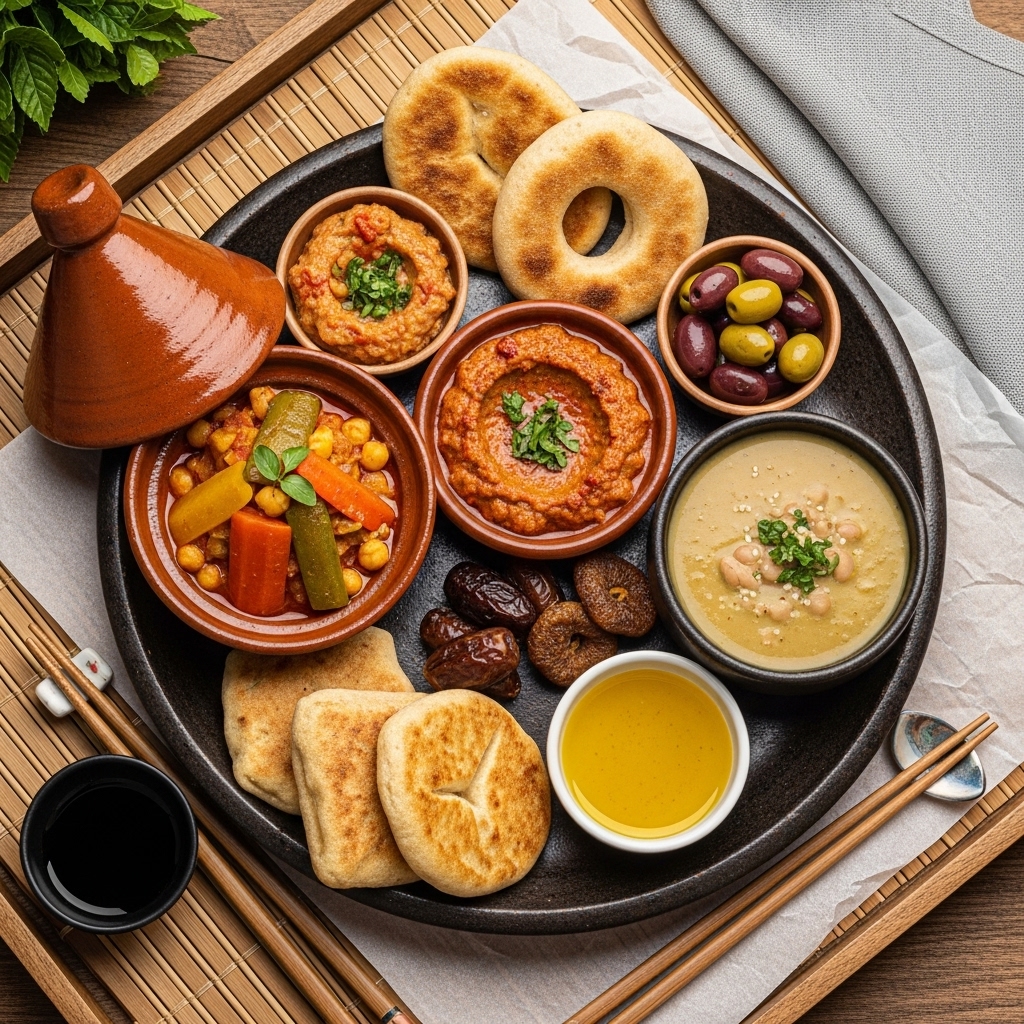 Moroccan Vegan Breakfast Platter: A Flavorful Start to Your Day