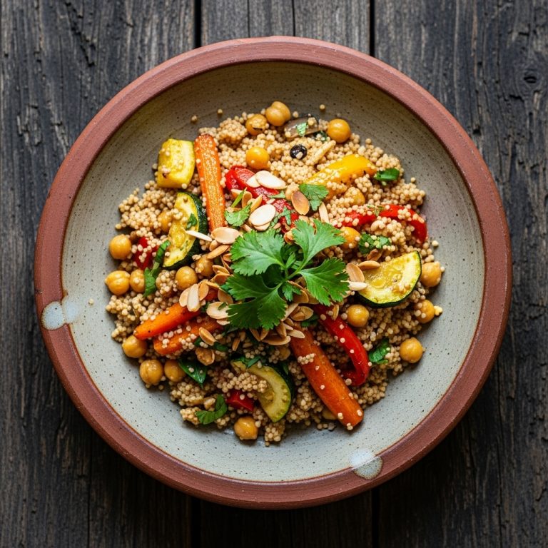 “Moroccan Vegan Couscous Delight: Aromatic and Flavorful”