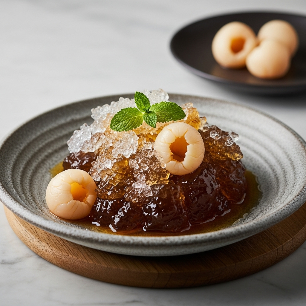 Mouthwatering Chinese Lychee Delight: A Heavenly Fusion Dessert for a Refreshing End to Your Meal