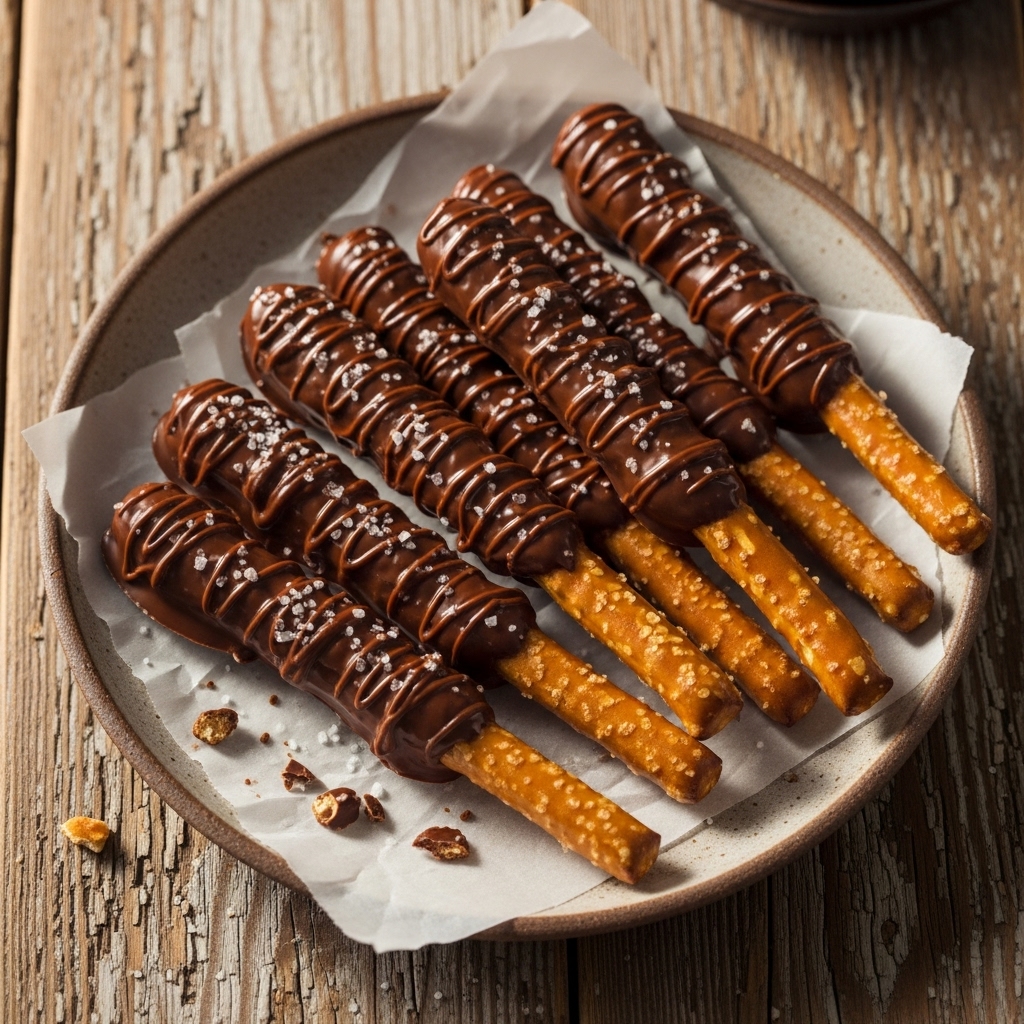 “Mouthwatering Chocolate Dipped Pretzel Sticks: A Culinary Delight!”