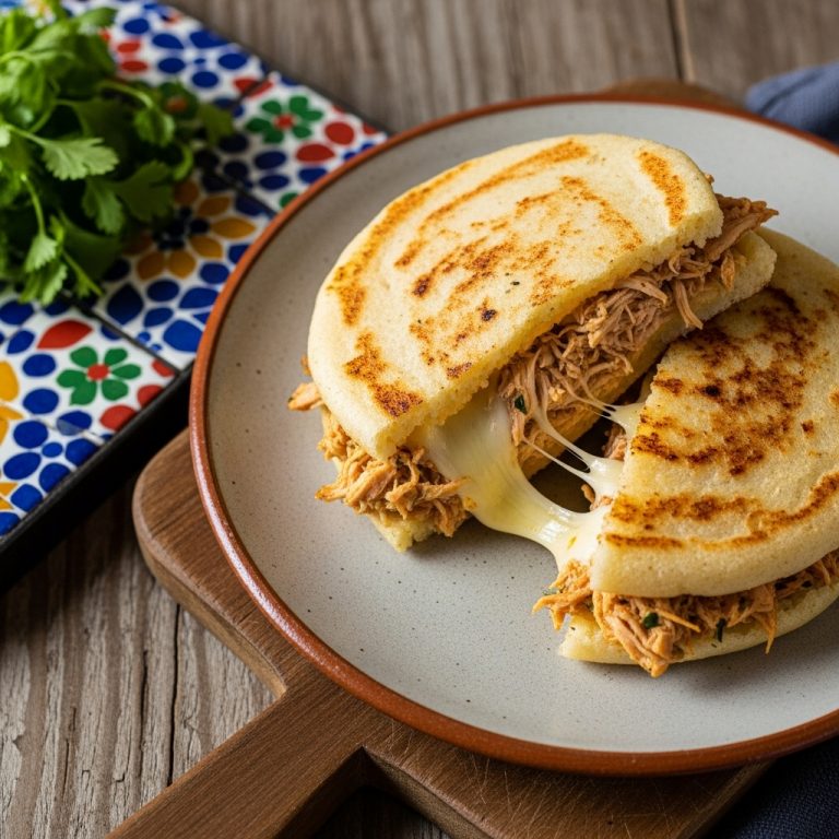 Mouthwatering Colombian Arepas Stuffed with Cheesy Chicken – A Culinary Adventure