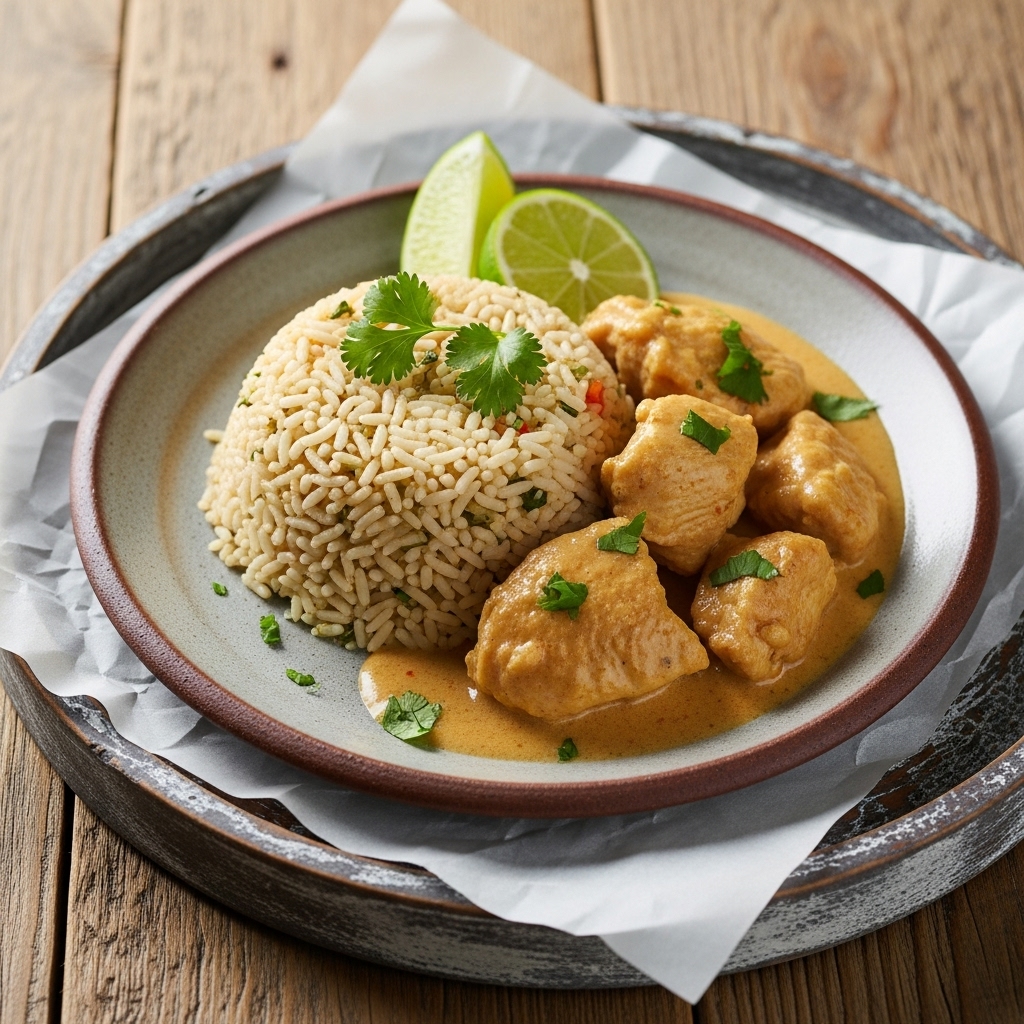 “Mouthwatering Colombian Gluten-Free Dinner: Aromatic Rice with Chicken and Coconut Sauce”