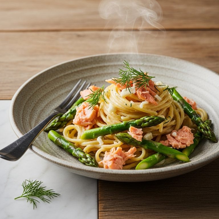 Mouthwatering Gluten-Free Nordic Lunch: Creamy Smoked Salmon Pasta with Asparagus and Dill Sauce