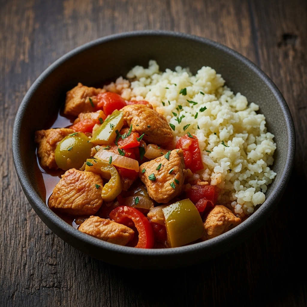Mouthwatering Gluten-Free Portuguese Chicken Stew with Cauliflower Rice – A Romantic Lunch for Four