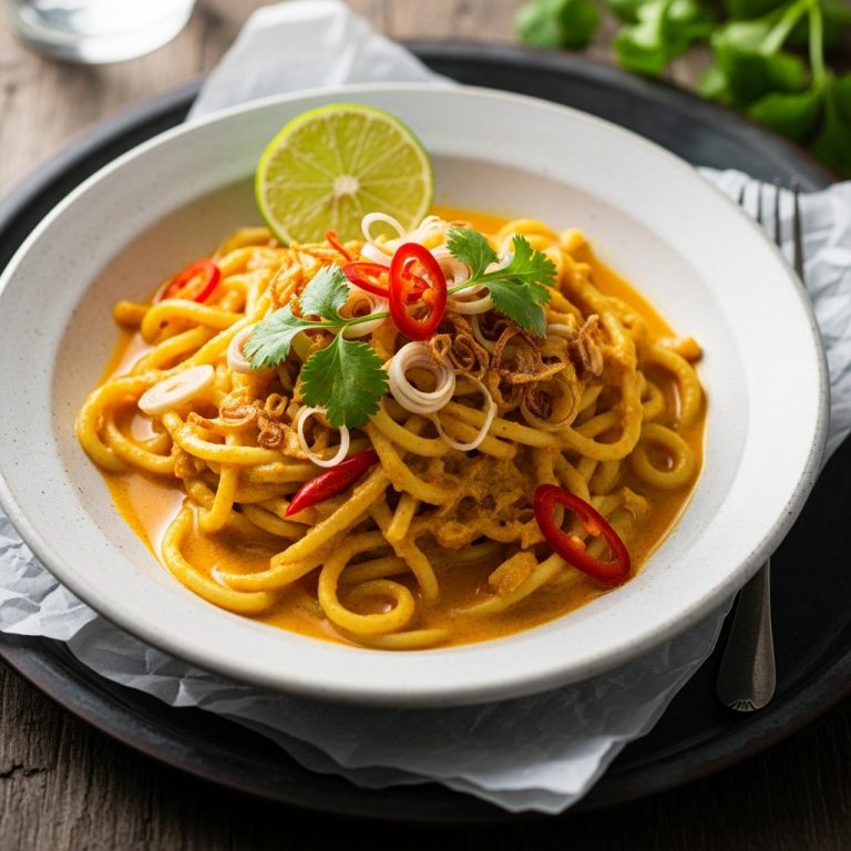 Mouthwatering Malaysian Vegan Coconut Curry Noodles in Lemongrass Broth