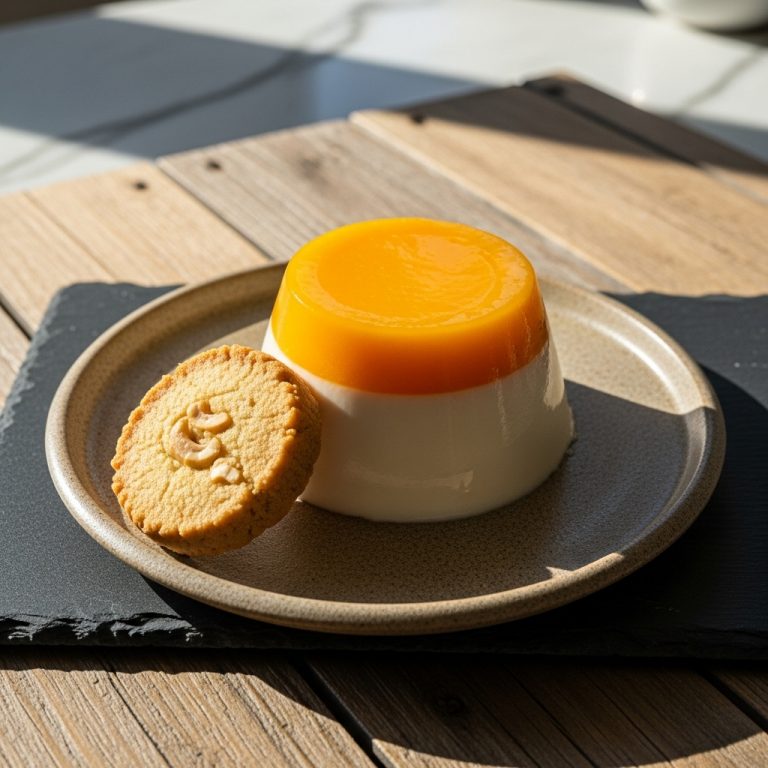 Mouthwatering Mango Coconut Panna Cotta with Gluten-Free Cashew Shortbread