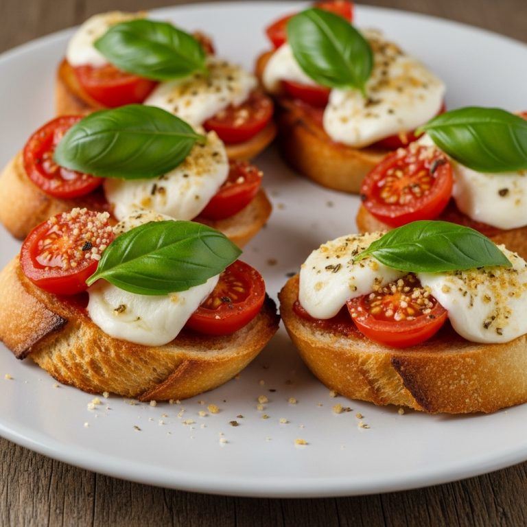 Mouthwatering Margherita Bruschetta with Basil-Garlic Breadcrumbs