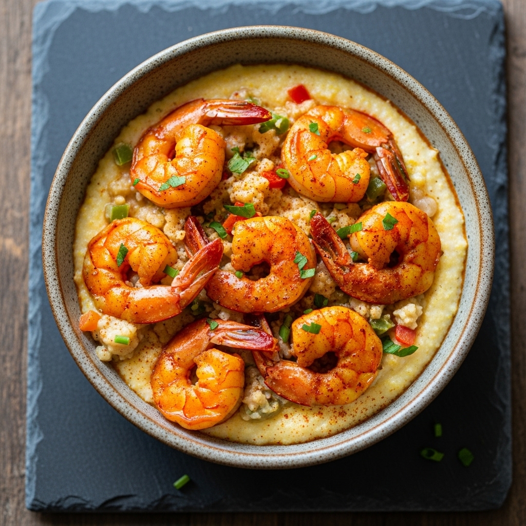 “Mouthwatering Paleo Cajun Shrimp & Cauliflower Grits Brunch Delight”