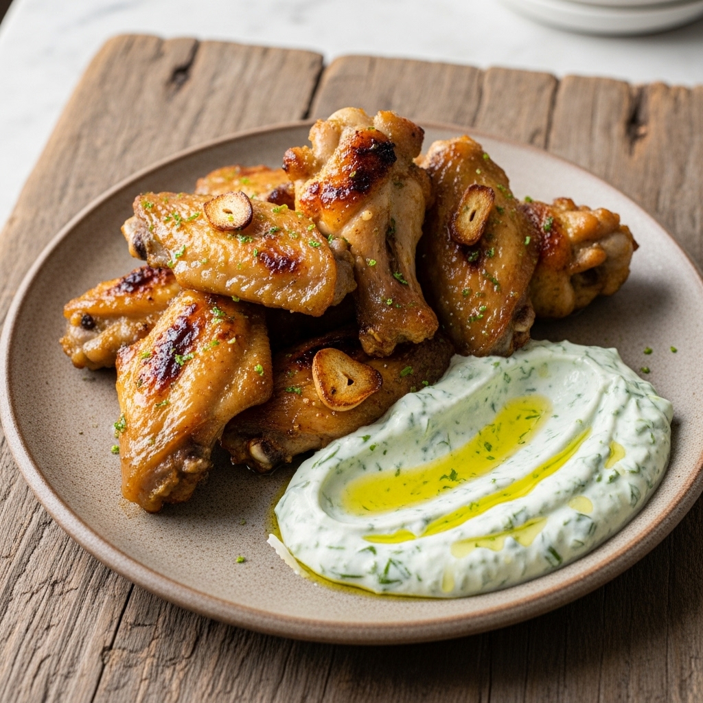 Mouthwatering Paleo Cuban Snack: Zesty Garlic-Lime Roasted Chicken Wings with Cilantro-Garlic Aioli