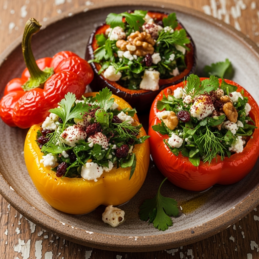 Mouthwatering Persian Herb and Feta Stuffed Peppers (Vegetarian)