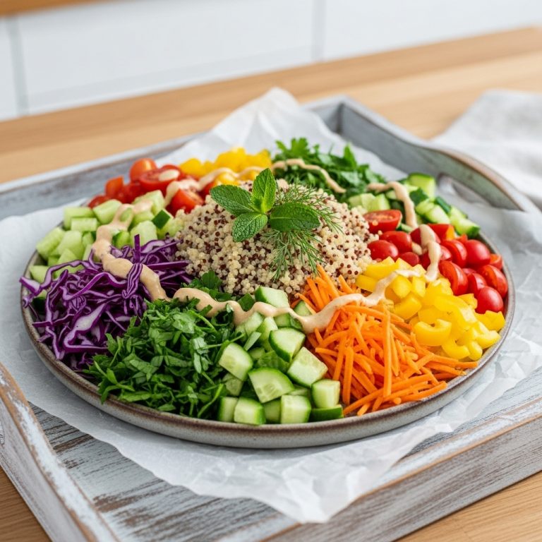 Mouthwatering Persian Vegan Rainbow Salad with Quinoa & Fresh Herbs