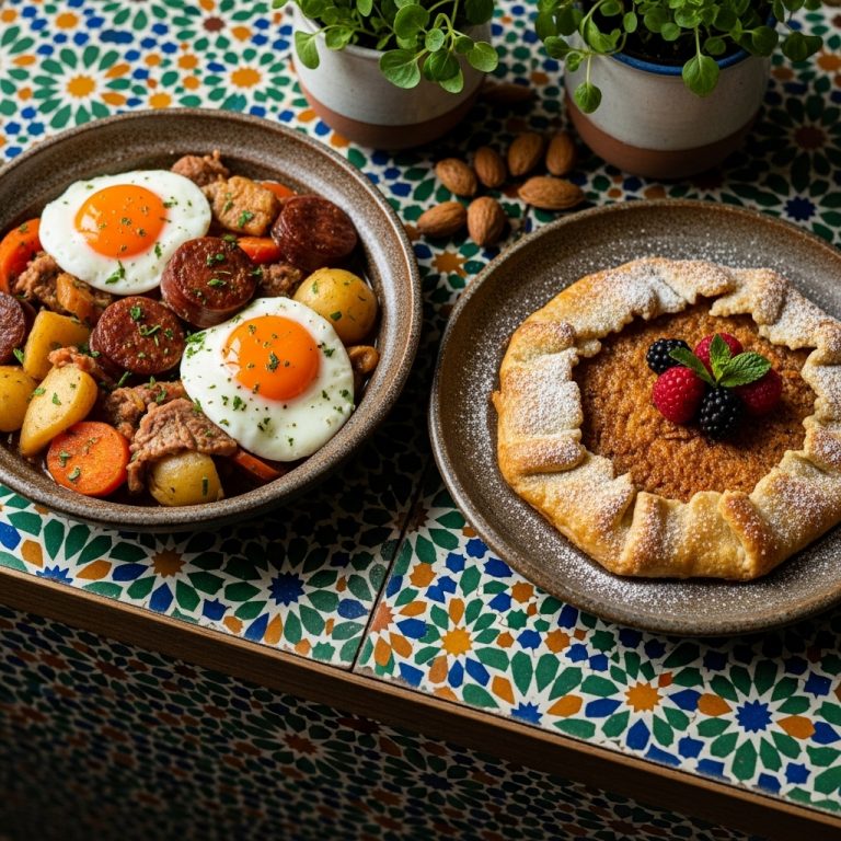 Mouthwatering Portuguese Brunch: Gluten-Free Eggs Cozido and Crunchy Almond Galette