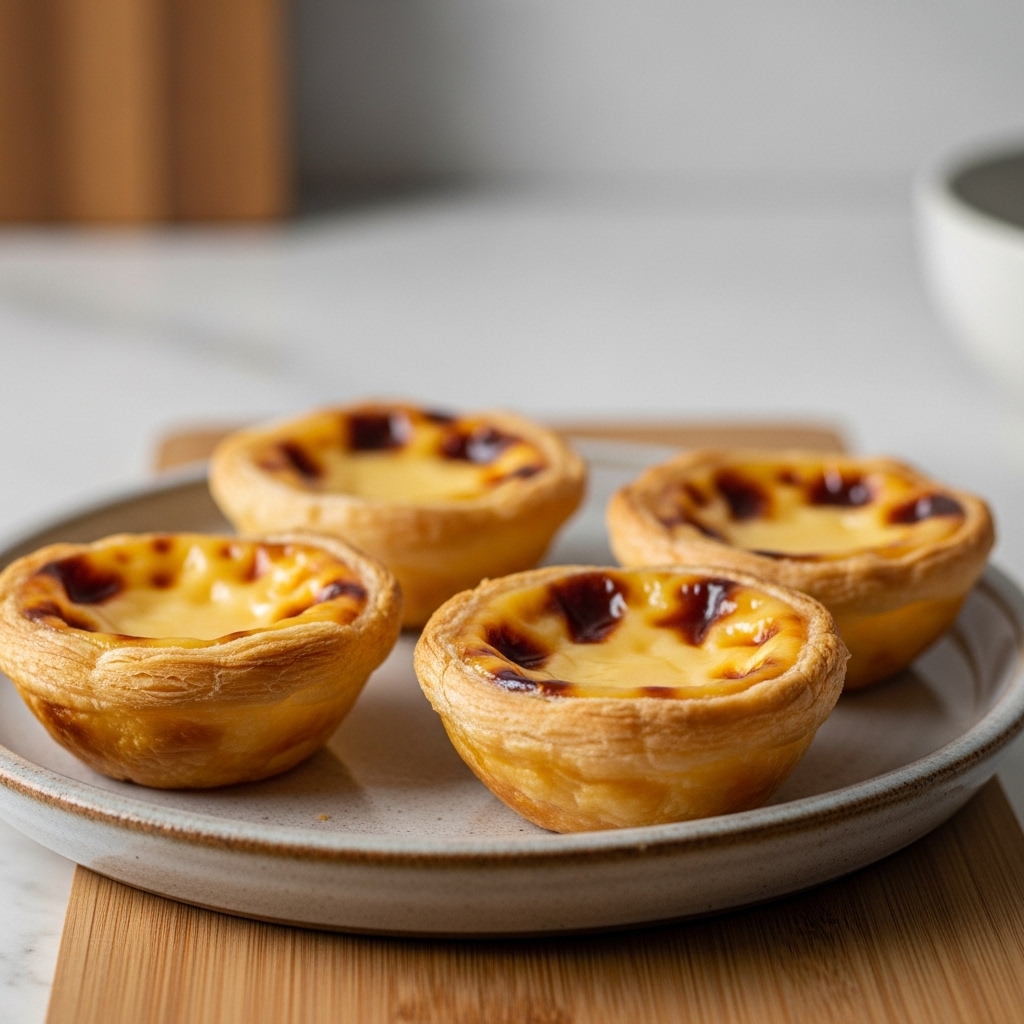 Mouthwatering Portuguese Vegetarian Custard Tarts (Pastel de Nata) – A Delectable Fusion of Flaky Crust and Silky Custard