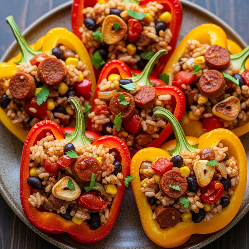 Mouthwatering Spanish-Style Stuffed Peppers Vegan Delight – A Perfect Vegetarian Snack!