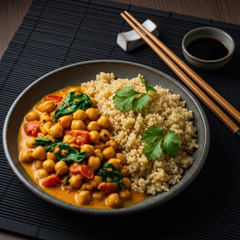 “Mouthwatering Vegan Chickpea Curry with Quinoa: A Culinary Masterpiece”