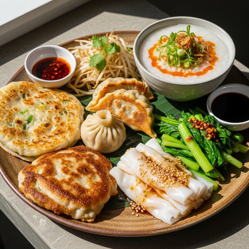 “Mouthwatering Vegan Chinese Breakfast Platter: A Flavorful Adventure”