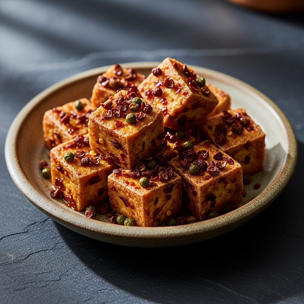 Mouthwatering Vegan Chinese Snack: Crispy Tofu with Szechuan Spices
