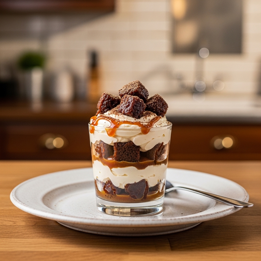 Mouthwatering Vegan Irish Cream Parfait with Sticky Toffee Pudding Bites