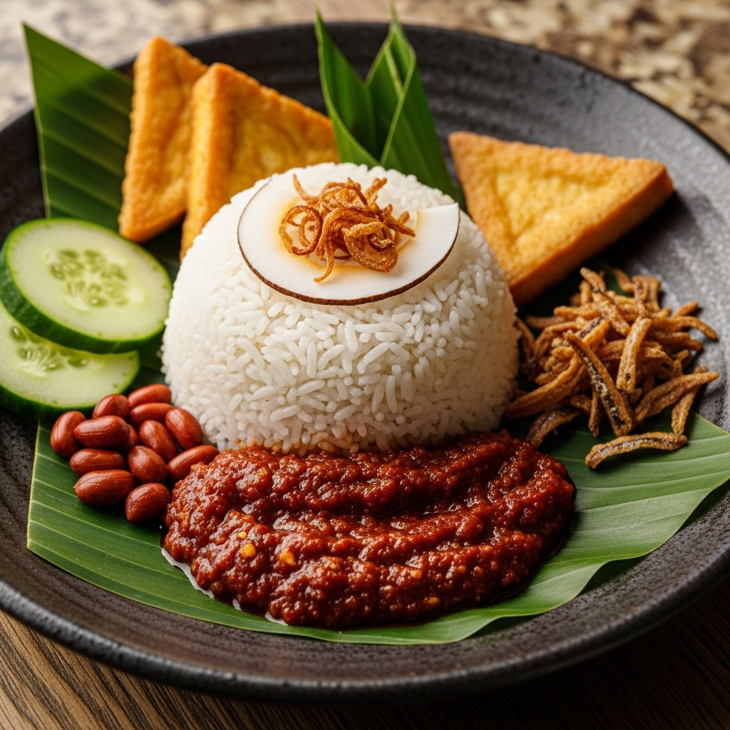 Mouthwatering Vegan Nasi Lemak with Tofu Sambal