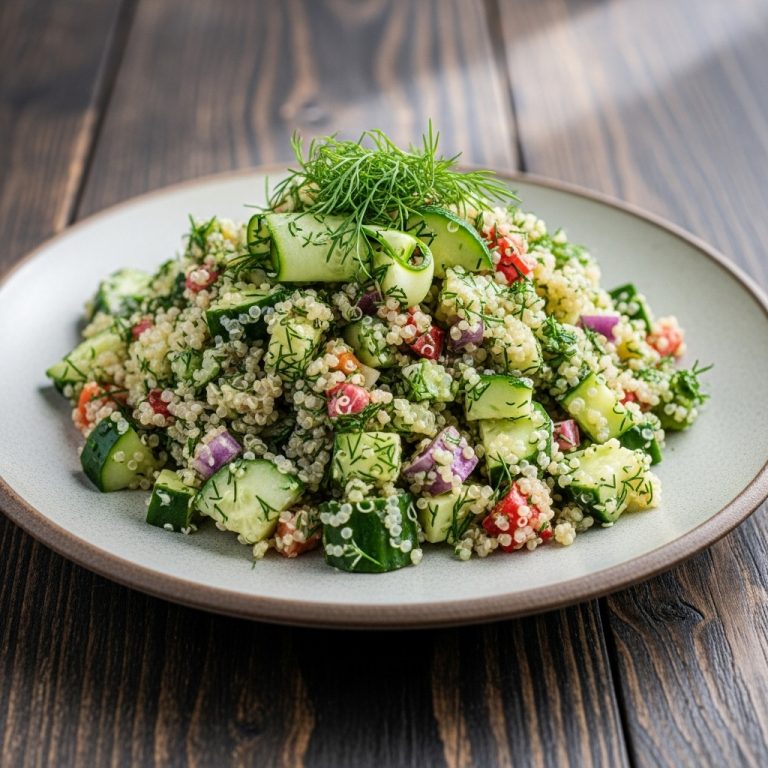 Mouthwatering Vegan Russian Lunch: Quinoa Salad With Cucumber-Dill Dressing