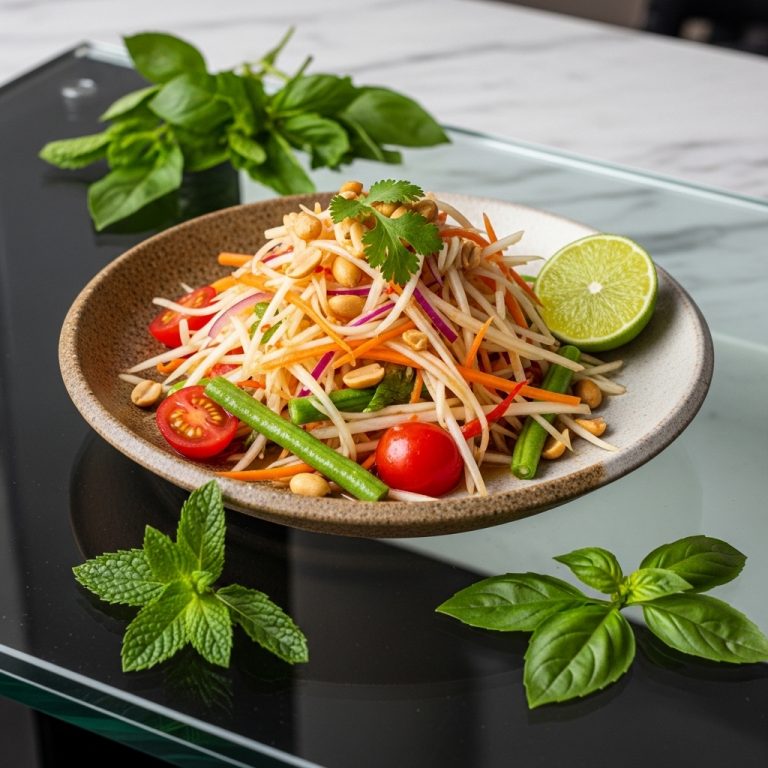Mouthwatering Vegan Thai Papaya Salad (Tam Som-O)
