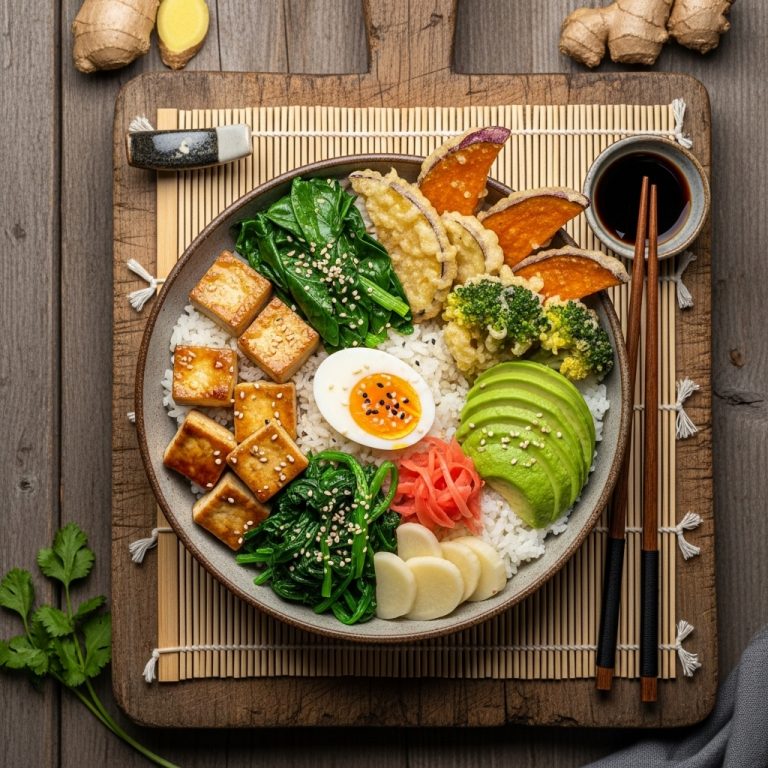 Mouthwatering Vegetarian Japanese Breakfast Bowl: A Flavorful and Nutritious Start to Your Day