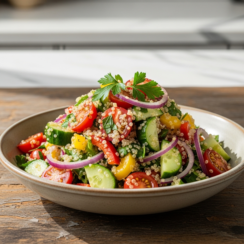 Mouthwatering Veggie Quinoa Salad: A Fresh & Healthy Snack